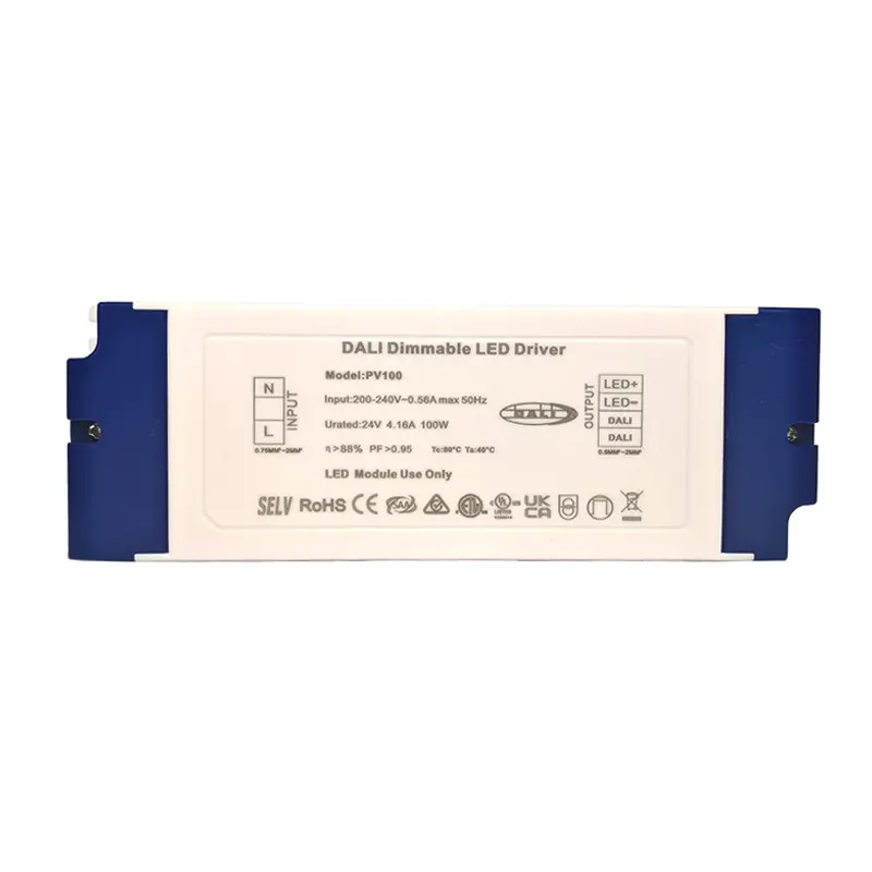 24V Dimmable को लागि 100W स्थिर भोल्टेज DALI चालक