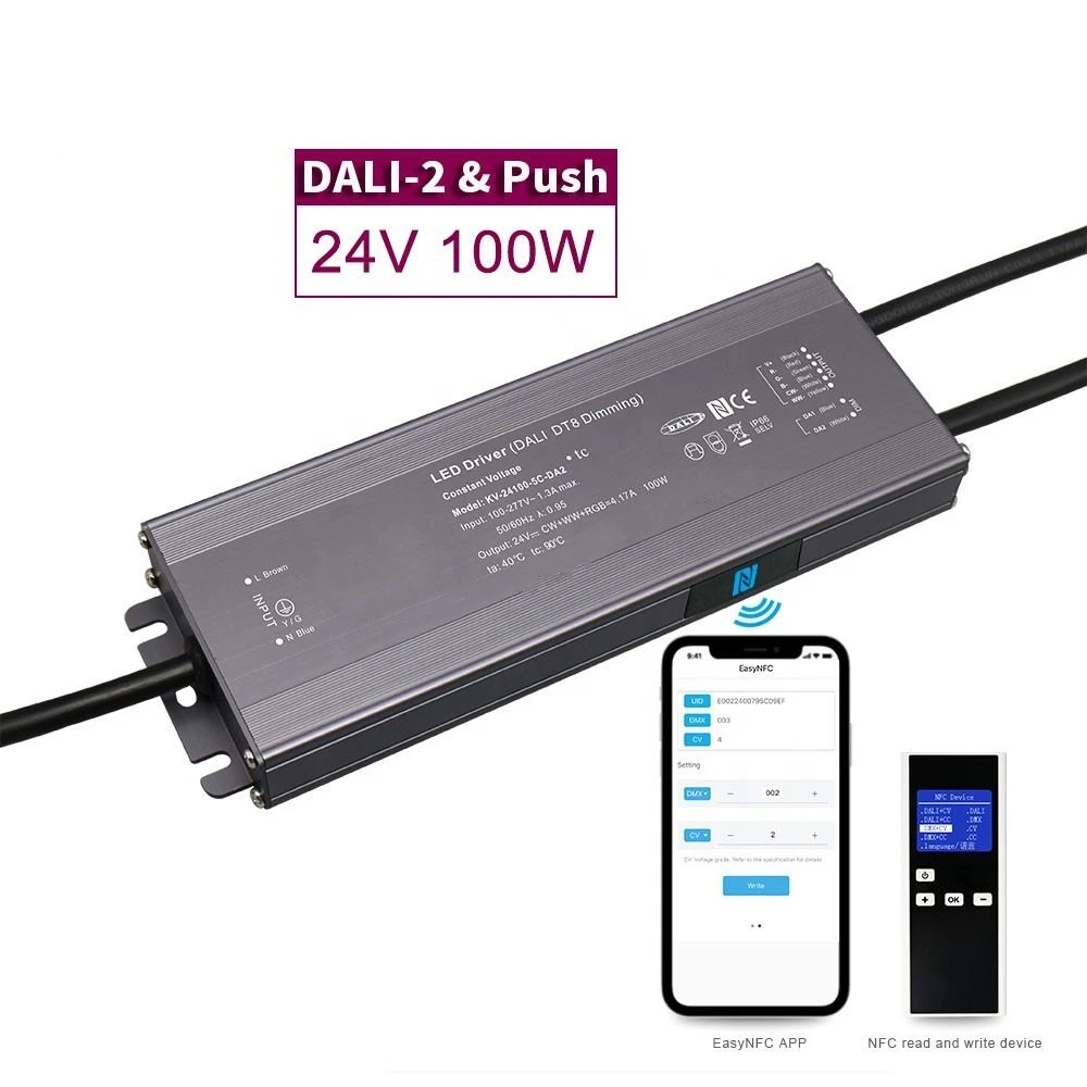 100W DALI स्थिर भोल्टेज CCT डिमिङ एलईडी चालक