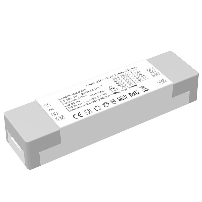 30W स्थिर वर्तमान Triac Dimmable एलईडी चालक