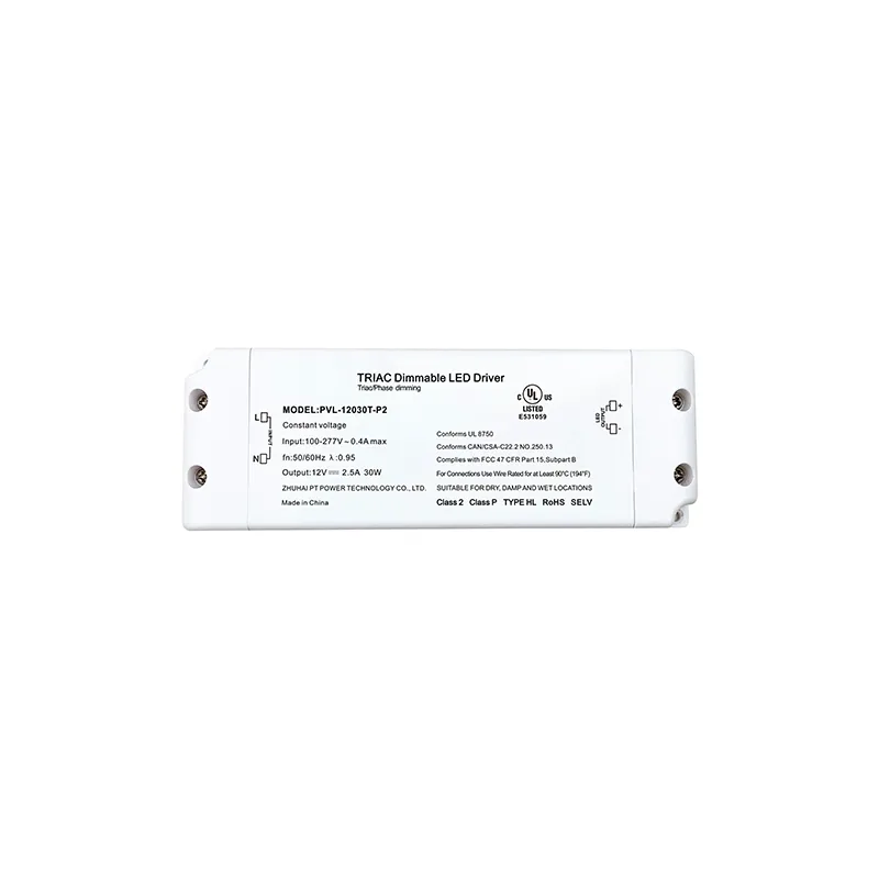 12V 2.5A 30W स्थिर भोल्टेज Triac Dimming LED चालक