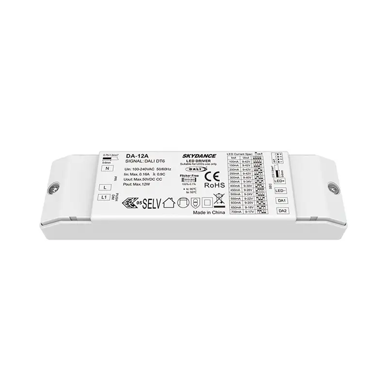 12W स्थिर वर्तमान DALI Dimmable LED चालक