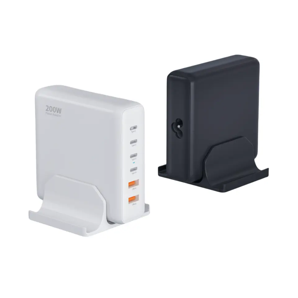 6 प्रकार सी पोर्टको साथ 200W डेस्कटप PD चार्जर