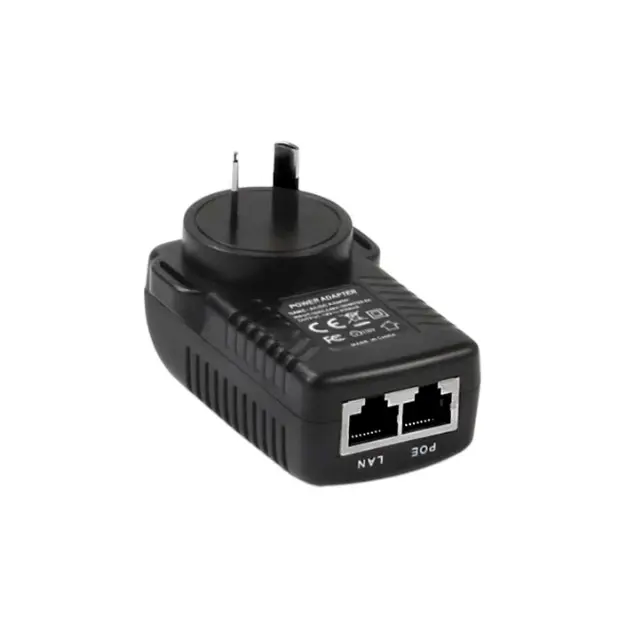 24V 1A POE वाल एडाप्टर डुअल पोर्ट POE इन्जेक्टर