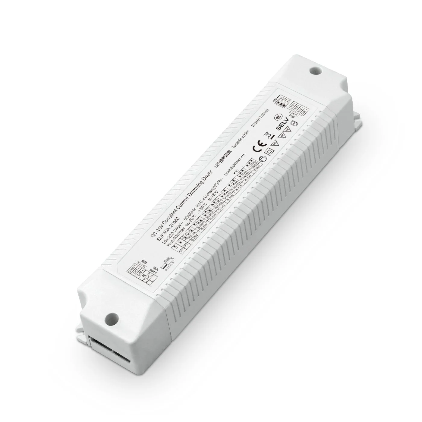40W 0-10V स्थिर वर्तमान CCT Dimmable एलईडी चालक