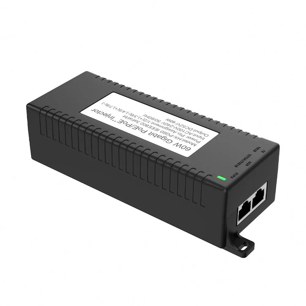 IEEE802.3AF/AT/BT सँग 60W डेस्कटप POE इन्जेक्टर
