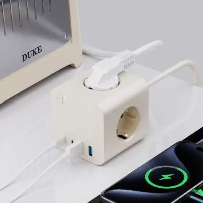 25W PD USB 3 AC आउटलेटहरूको साथ EU पावर स्ट्रिप