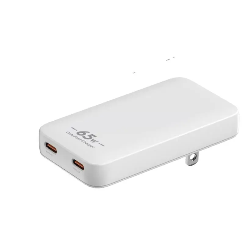 PD65W GaN USB-C अल्ट्रा-थिन वाल चार्जर डुअल पोर्ट एडाप्टर